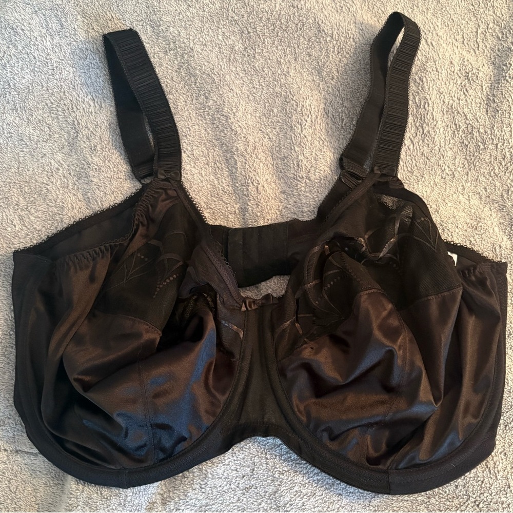 Elomi Bra 42I (42G) Black Underwire No Padding